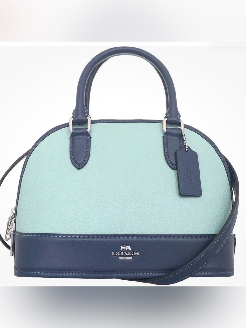 COACH Sabrina Satchel Bag in Colorblock light blue / deep blue nwt